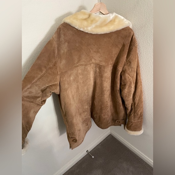 DENNIS BASSO Women’s vintage Shearling Tan Leather suede Chore Coat size 1X - Picture 14 of 14